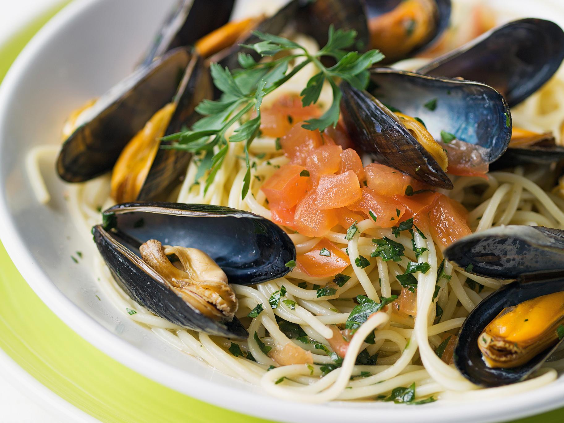 Spaghettini met mosseltjes